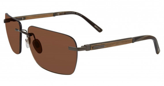 Chopard SCHB76 Sunglasses, Brown Gunmetal Wood 568P