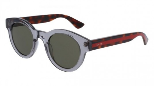 Gucci GG0002S Sunglasses, 006 - GREY with HAVANA temples and GREEN lenses