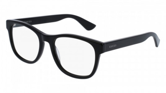 Gucci GG0004O Eyeglasses, 001 - BLACK with TRANSPARENT lenses
