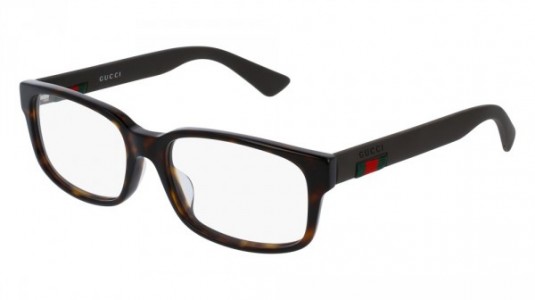 Gucci GG0012OA Eyeglasses, 002 - HAVANA with BROWN temples