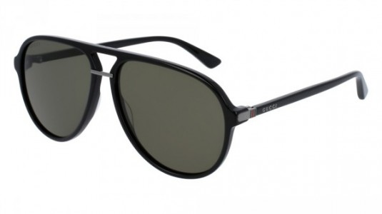 Gucci GG0015S Sunglasses, 001 - BLACK with GREEN lenses