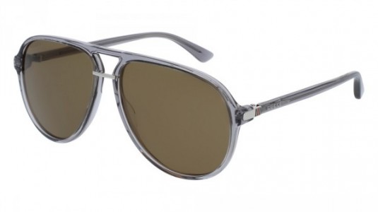 Gucci GG0015S Sunglasses, 005 - GREY with GREEN lenses