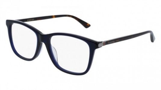 Gucci GG0018OA Eyeglasses, 003 - BLUE with HAVANA temples