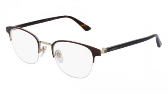 Gucci GG0020O Eyeglasses, 003 - BRONZE with HAVANA temples