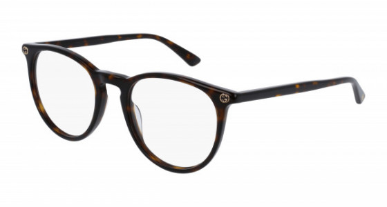 Gucci GG0027O Eyeglasses, 002 - HAVANA with TRANSPARENT lenses