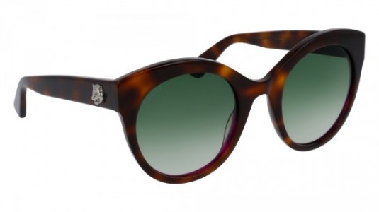 Gucci GG0028S Sunglasses, 002 - HAVANA with GREEN lenses