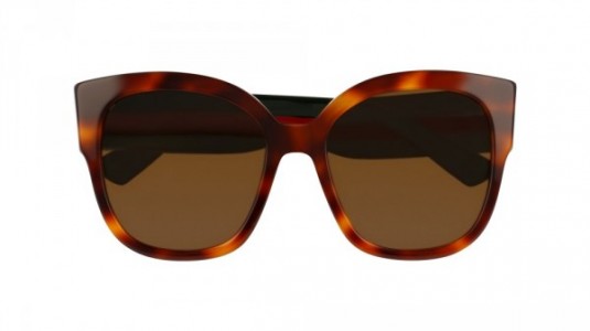 Gucci GG0059S Sunglasses, 002 - HAVANA with GREEN temples and BROWN lenses