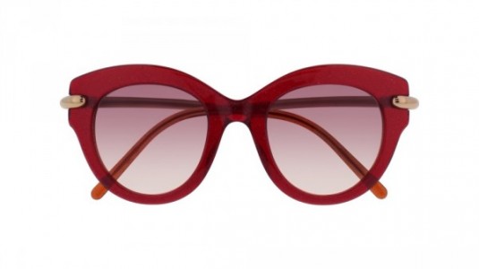 Pomellato PM0022S Sunglasses, 004 - RED with GOLD temples and RED lenses