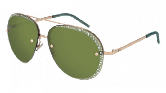Pomellato PM0027S Sunglasses, 007 - GOLD with GREEN lenses