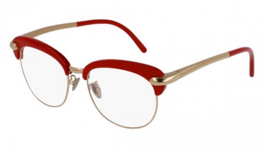 Pomellato PM0021O Eyeglasses, 004 - RED with GOLD temples