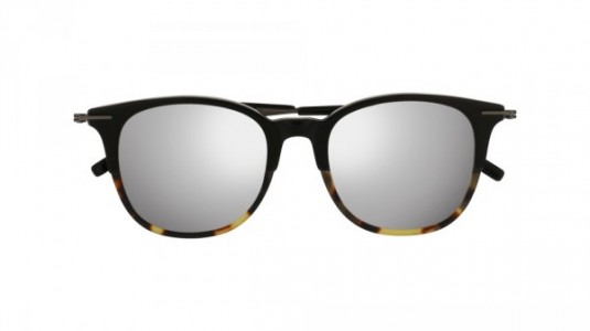 Tomas Maier TM0022S Sunglasses, 001 - BLACK with RUTHENIUM temples and SILVER lenses