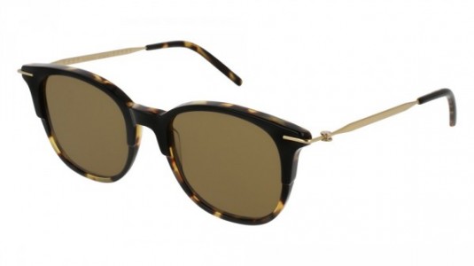 Tomas Maier TM0022S Sunglasses, 002 - BLACK with GOLD temples and BROWN lenses