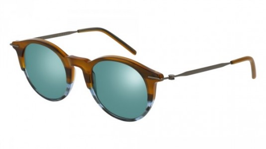 Tomas Maier TM0023S Sunglasses, 004 - LIGHT-BLUE with RUTHENIUM temples and BLUE lenses