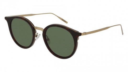 Tomas Maier TM0027S Sunglasses, 004 - HAVANA with GOLD temples and GREEN lenses