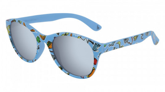 Stella McCartney SK0006S Sunglasses, 010 - LIGHT-BLUE with SILVER lenses