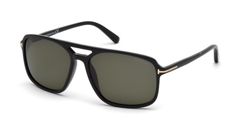 Tom Ford TERRY Sunglasses, 01B - Shiny Black / Gradient Smoke