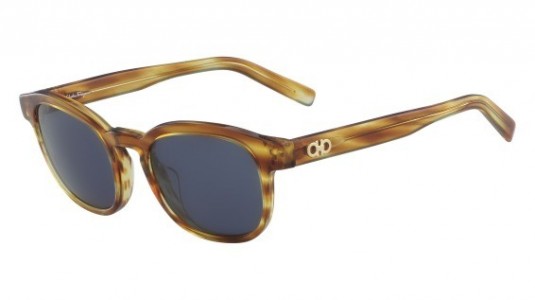 Ferragamo SF866S Sunglasses, (216) STRIPED BROWN