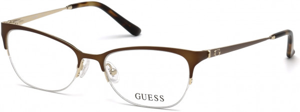 Guess GU2584 Eyeglasses, 049 - Matte Dark Brown