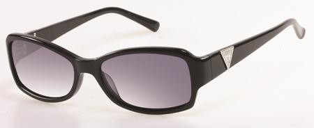 Guess GU-7263 (GU 7263) Sunglasses, C33 (BLK-3) - Black / Solid Smoke Lens