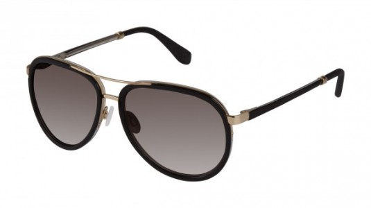 Kate Young K526 Sunglasses, Black/Gold (BLK)