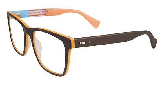 Police V1914M Eyeglasses, Matt Brown Orange 6X5m