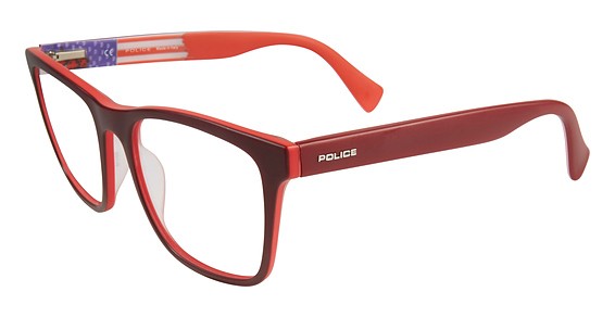 Police V1914M Eyeglasses, Dark Red J61m