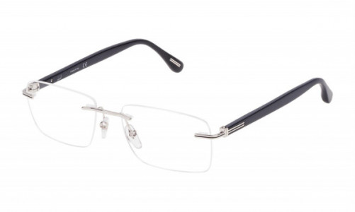 dunhill VDH027 Eyeglasses, Shiny Silver 0E70