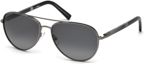 Ermenegildo Zegna EZ0066 Sunglasses, 08D - Shiny Gunmetal/ Polarized Gradient Grey