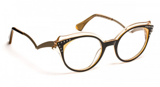 Boz by J.F. Rey EDITH Eyeglasses, BLACK/GOLD WITH GOLDEN STONES (0050)
