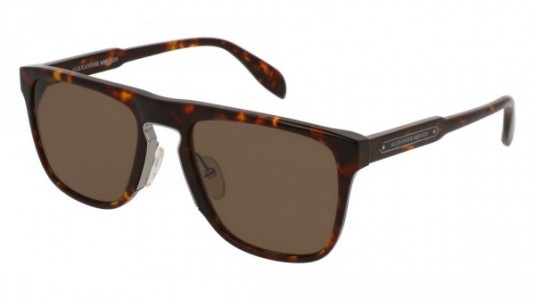 Alexander McQueen AM0078S Sunglasses, 002 - HAVANA with BROWN lenses