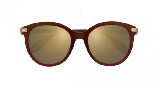 Alexander McQueen AM0083S Sunglasses, 003 - BURGUNDY with GOLD temples and BRONZE lenses