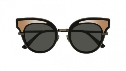 Bottega Veneta BV0094S Sunglasses, 001 - BLACK with SILVER temples and GREY lenses