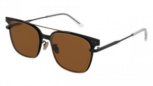 Bottega Veneta BV0095SA Sunglasses, 002 - BLACK with BROWN lenses