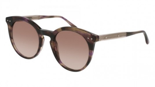Bottega Veneta BV0096S Sunglasses, 001 - HAVANA with PINK temples and BROWN lenses