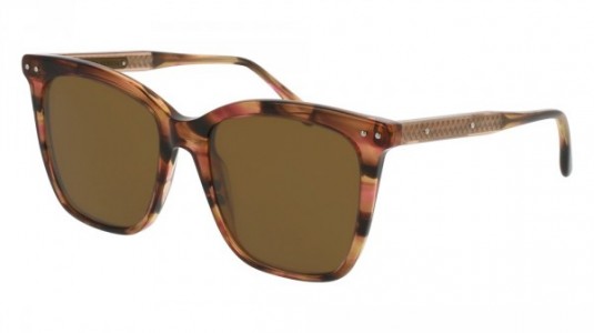 Bottega Veneta BV0097S Sunglasses, HAVANA with COPPER temples and BROWN lenses