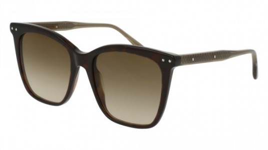 Bottega Veneta BV0097S Sunglasses, HAVANA with BROWN temples and BROWN lenses