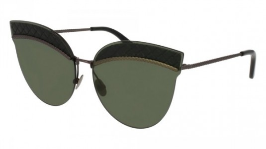 Bottega Veneta BV0101S Sunglasses, 001 - BLACK with RUTHENIUM temples and GREY lenses