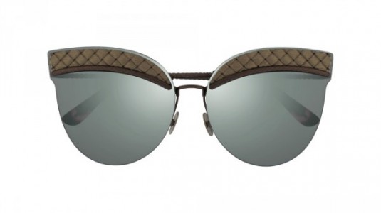 Bottega Veneta BV0101S Sunglasses, 002 - SILVER with RUTHENIUM temples and SILVER lenses