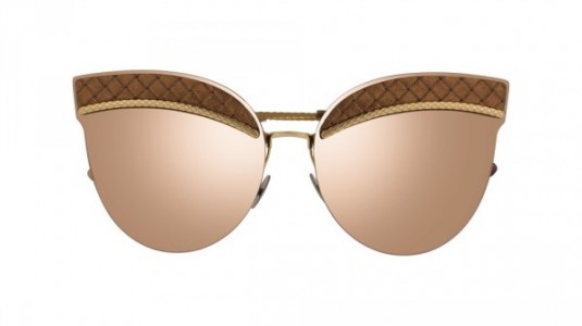 Bottega Veneta BV0101S Sunglasses, 004 - GOLD with PINK lenses