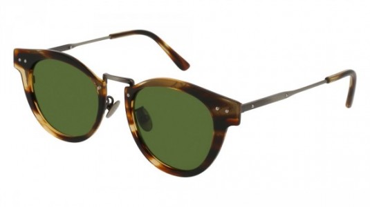 Bottega Veneta BV0117S Sunglasses, 002 - SILVER with GREEN lenses