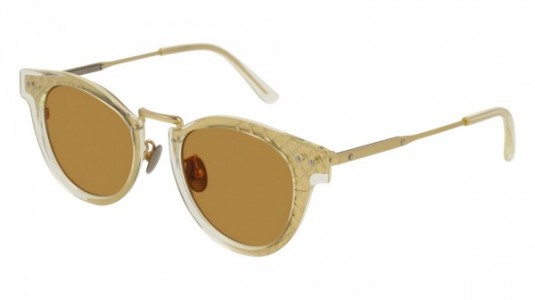 Bottega Veneta BV0117S Sunglasses, 005 - GOLD with BROWN lenses