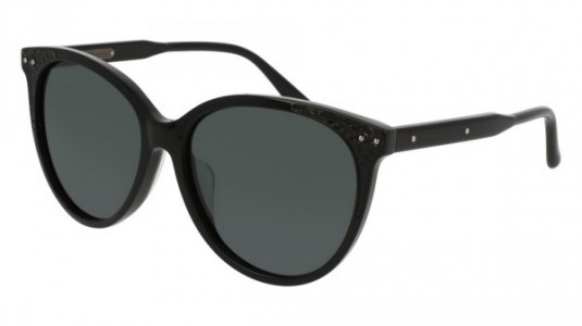 Bottega Veneta BV0119SA Sunglasses, 005 - BLACK with GREY polarized lenses