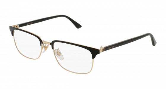 Gucci GG0131O Eyeglasses, 001 - BLACK with TRANSPARENT lenses