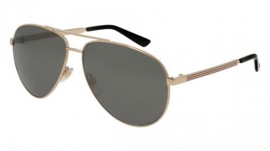 Gucci GG0137S Sunglasses, 002 - GOLD with GREY lenses