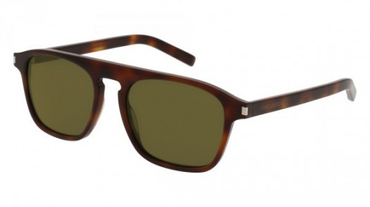 Saint Laurent SL 158 Sunglasses, 002 - HAVANA with GREEN lenses