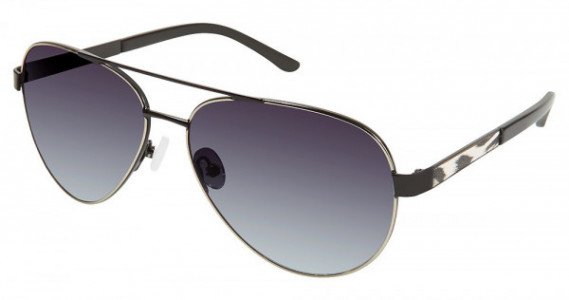 Nicole Miller Strand Sunglasses, C03 Black/Gunmetal (Grey Gradient)