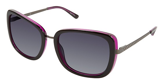 Nicole Miller Rachel Sunglasses, C01 Black / Purple (Dark Grey Gradient)