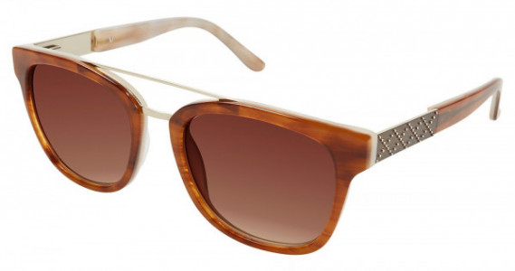 Nicole Miller Spencer Sunglasses, C02 Brown Horn (Dark Brown Gradient)