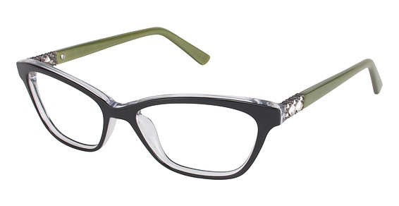 Nicole Miller Amber Eyeglasses, C01 BLACK/CRYSTAL