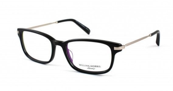 William Morris WMOSCAR Eyeglasses, Blk/Slvr (C3)